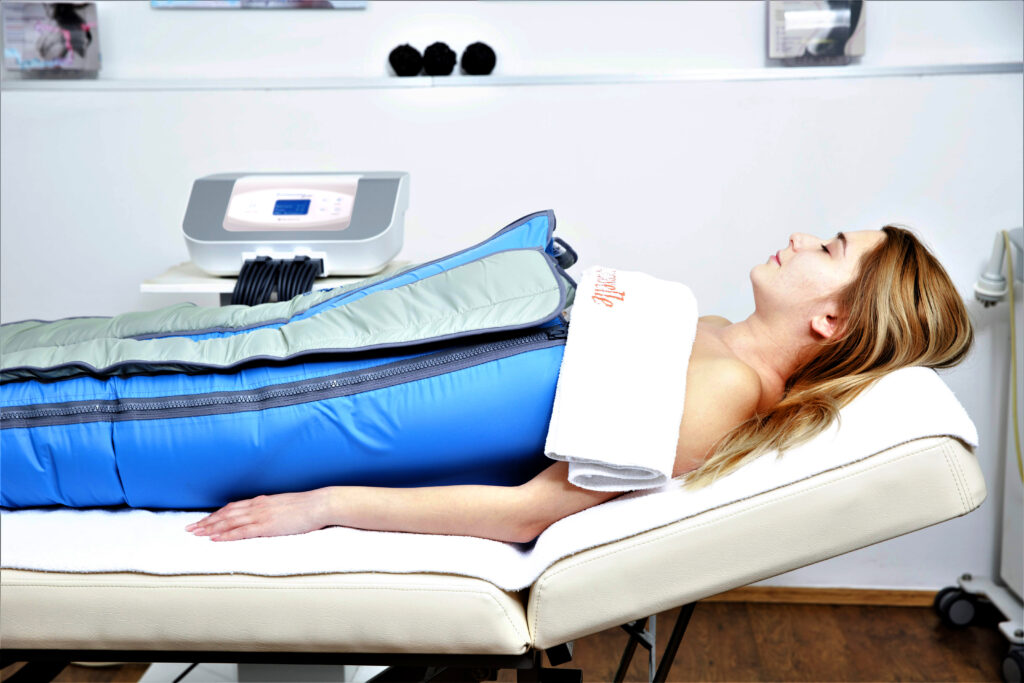 A high end clinic shows a Body Ballancer Lymphatic Drainage Machine in use