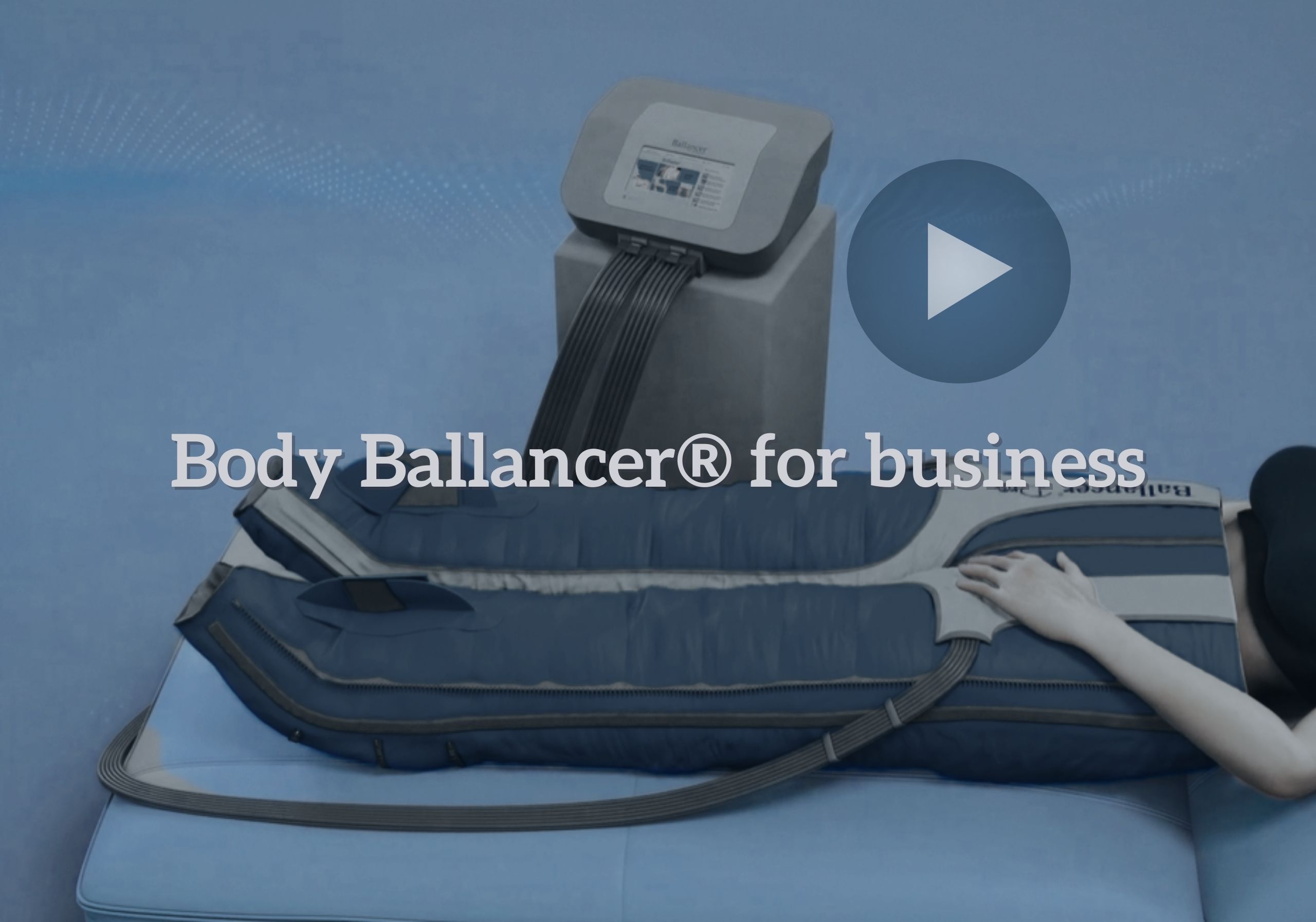 Body Ballancer lymphatic drainage machine for use by professionals to give lymphatic massage treatments to clients for health and wellness.  It improves lymphatic drainage